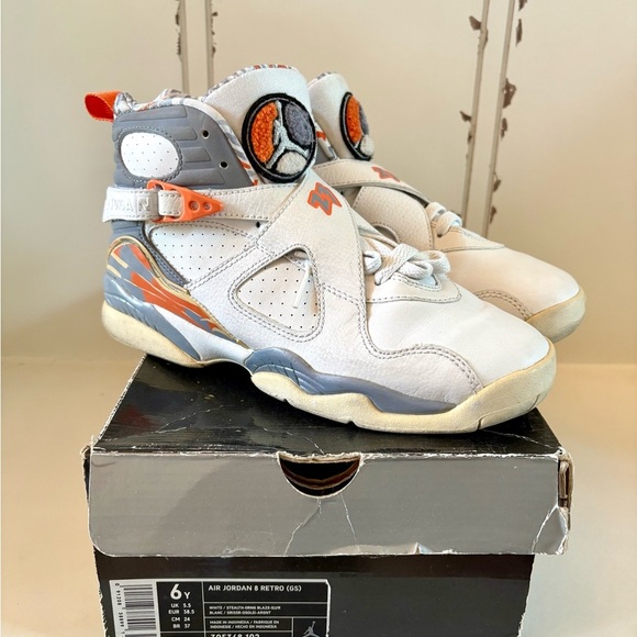 Air Jordan Retro 8 - Orange Blaze - Boys Size 6Y (2007 Release) - Picture 1 of 12